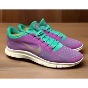 Nike Free 3.0 Running Gym Shoes 511495 503 Purple Teal Womens 9.5 Fast Shipping